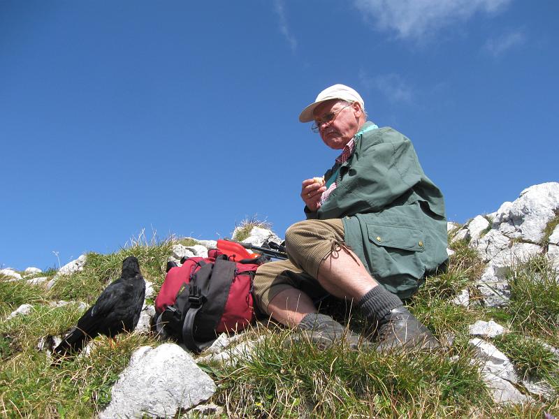 090906bergtour_schlicke34.jpg - Auch die Dohlen wollen was abbekommen.