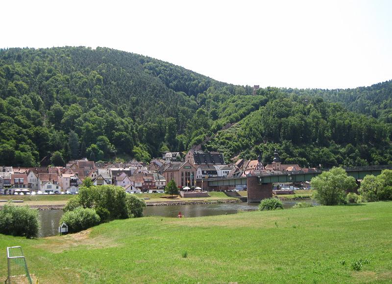 150711_rad_miltenberg091.jpg - Freudenberg - auf der Höhe die Freudenburg...(da sind die Wanderer hochgestiegen!)