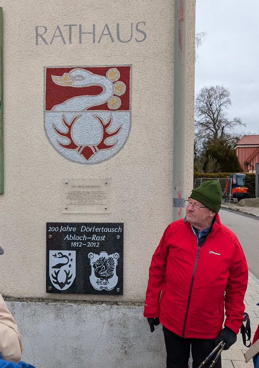 260222_Ablach022.jpg - Im Rahmen der Säkularisierung und der Neuordnung der Herrschaftsverhältnisse durch Napoleon kam 1812 das damals badische Ablach zu Hohenzollern und das hohenzollerische Rast zum Großherzogtum Baden.  Das wurde 2012 entsprechend gefeiert.