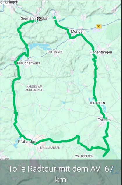 260501Radtour (00).JPG - Zum Start in die Fahrradsaison der SAV OG Sigmaringendorf luden Anni und Claus Bayer traditionell am 1. Mai ein. Eine Rundtour in der oberschwäbischen Heimat von ca. 65 km war ausgeschrieben worden ...